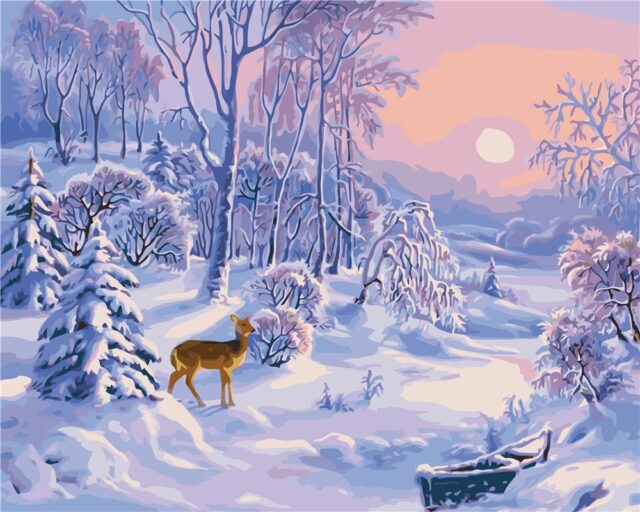 Картина за рисуване по номера - Зима 40 х 50 см VA-2386